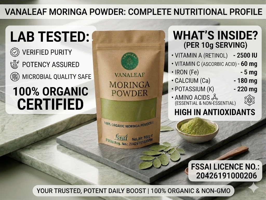 Vanaleaf Moringa Powder Complete Nutritional Profile